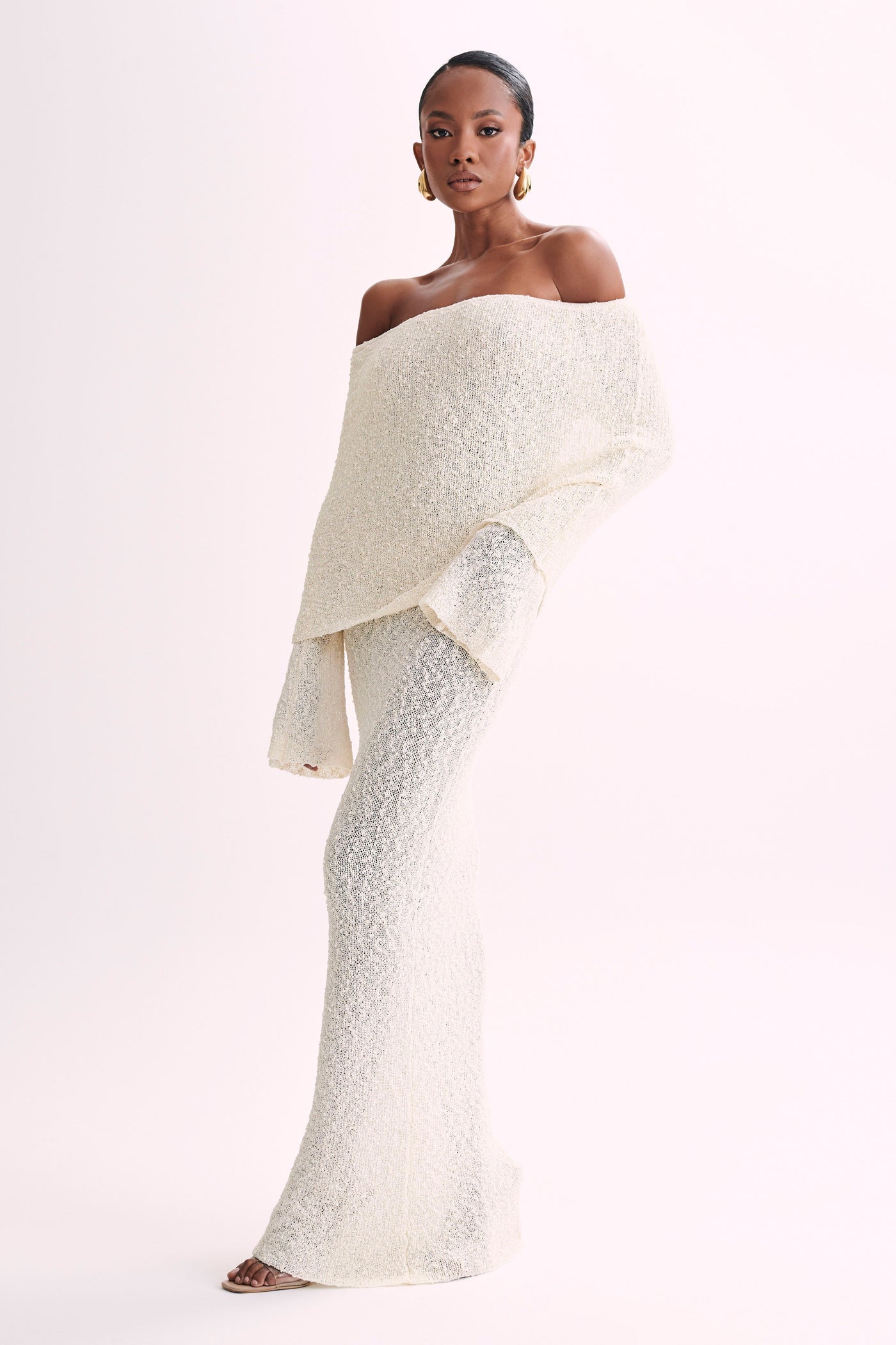 Isobel – Bouclé Off-Shoulder Dress