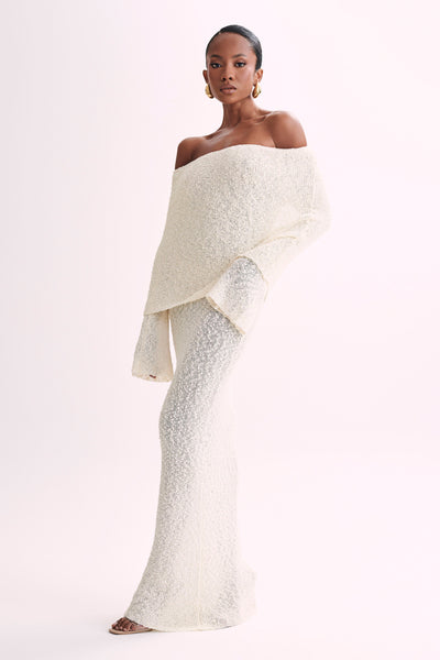 Isobel – Bouclé Off-Shoulder Dress