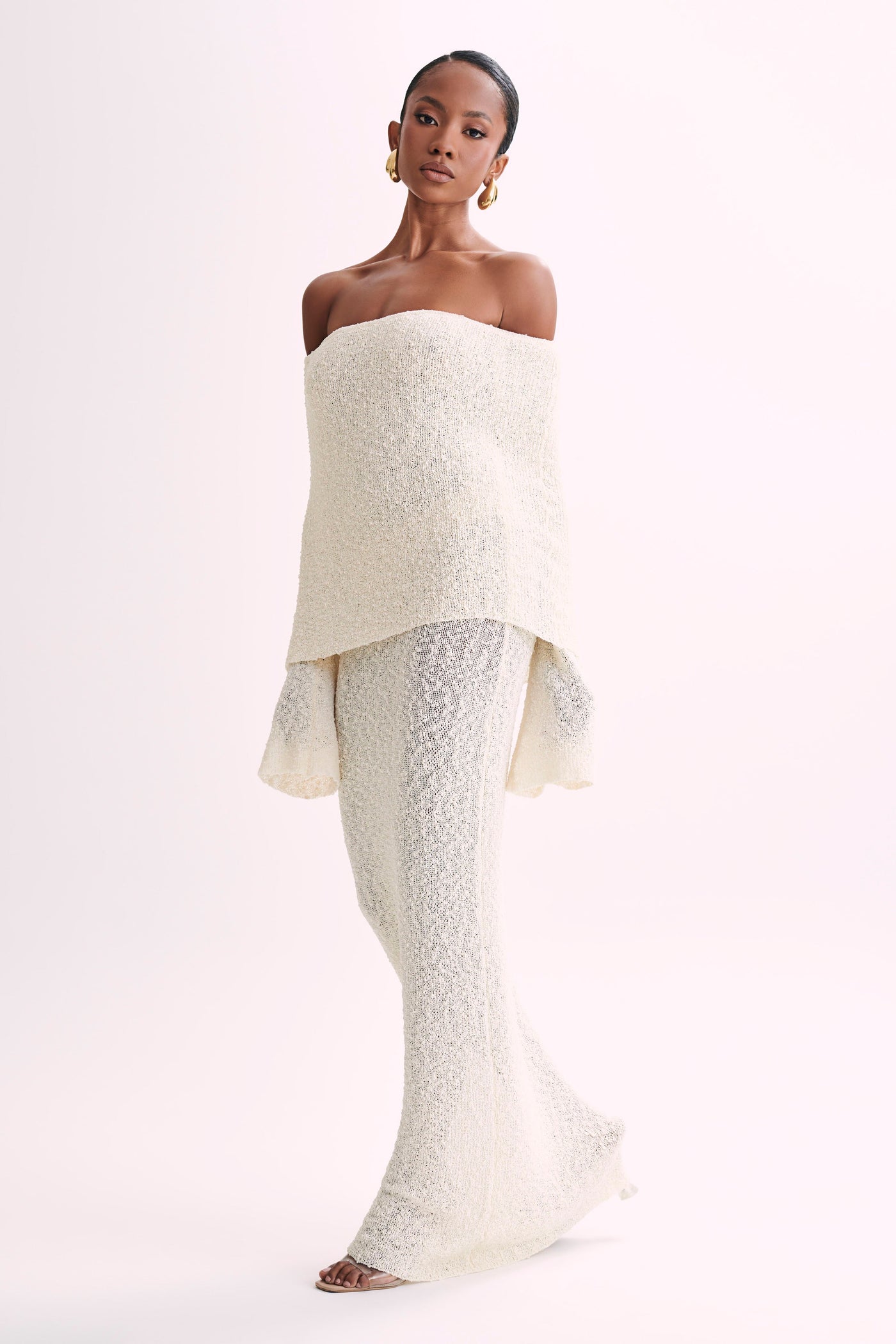 Isobel – Bouclé Off-Shoulder Dress