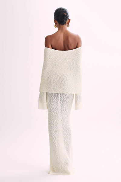 Isobel – Bouclé Off-Shoulder Dress