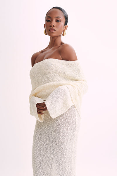 Isobel – Bouclé Off-Shoulder Dress