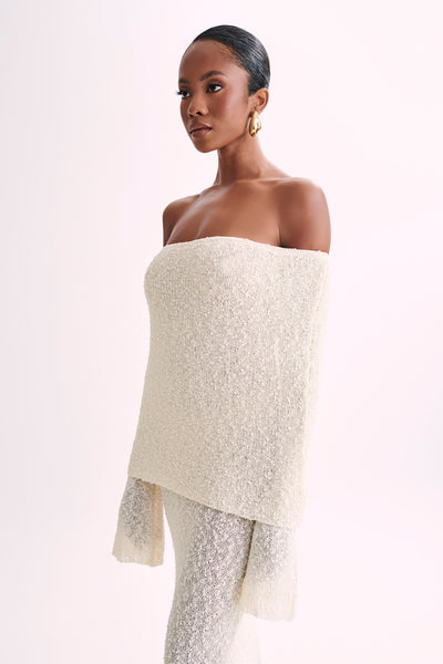 Isobel – Bouclé Off-Shoulder Dress