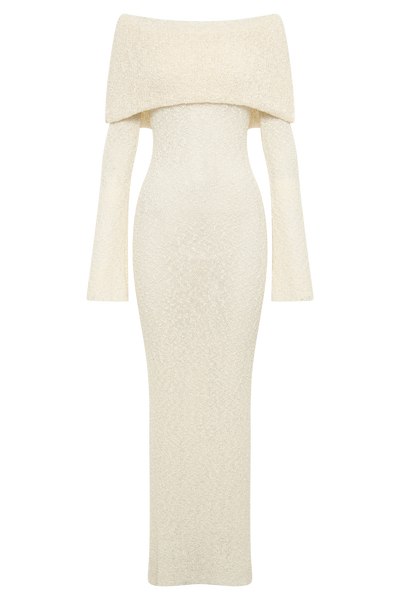 Isobel – Bouclé Off-Shoulder Dress